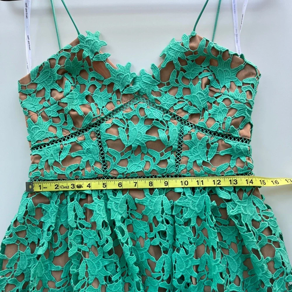 Self-Portrait Azaelea Midi Dress Spearmint Green Womens 6 - Picture 15 of 15